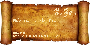 Nánai Zsófia névjegykártya