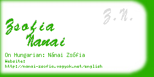 zsofia nanai business card