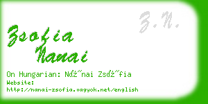 zsofia nanai business card